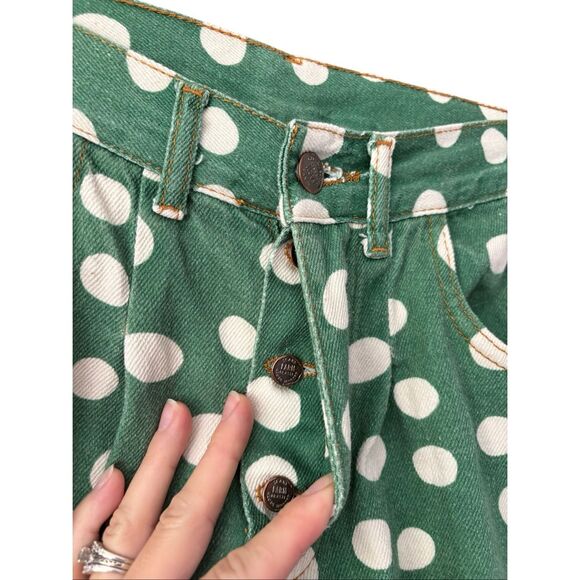 Farm Rio Jeans Size 34 Green White Dot - Picture 10 of 11